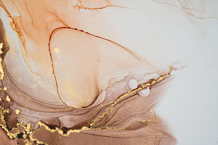 Original artwork photo of marble ink abstract art. High resolution photograph from exemplary original painting. Abstract painting was painted on HQ paper texture to create smooth marbling pattern.の写真素材