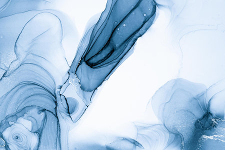 Original artwork photo of marble ink abstract art. High resolution photograph from exemplary original painting. Abstract painting was painted on HQ paper texture to create smooth marbling pattern.の写真素材