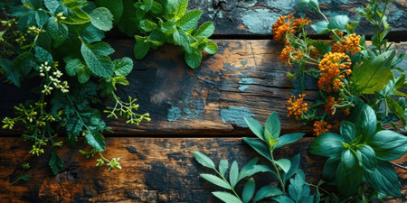 The picture of nature that focused to the green leaf from tree in the forrest that stay on ground and got illuminated with bright light of a sunlight in the summer or spring time of the year. AIGX03.の素材