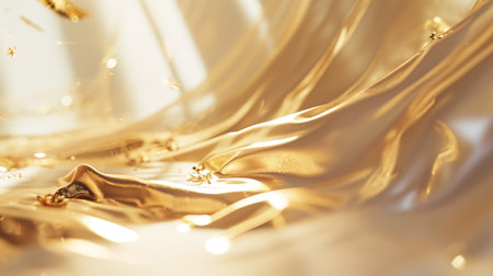The abstract picture about gold water or liquid that has been flowing, waving, shining and reflected light to the camera like it has been made the light by itself that make it so beautiful. AIGX01.の素材