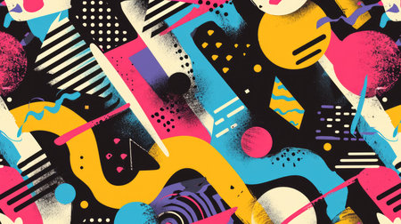 The picture of the colourful abstract shape wallpaper that has been mix with the primary colours and has become the colourful abstract various shapes that fill in every part of the wallpaper. AIGX01.の素材