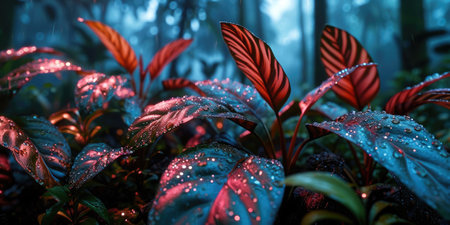 The picture of nature that focused to the leaf from tree in the forrest that stay on ground and got illuminated with the bright light of the sunlight in the summer or spring time of the year. AIGX03.の素材