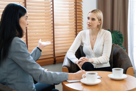 Psychological consultation on mental health or seeking help from professional, young patient on...