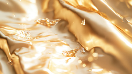 The abstract picture about gold water or liquid that has been flowing, waving, shining and reflected light to the camera like it has been made the light by itself that make it so beautiful. AIGX01.の素材