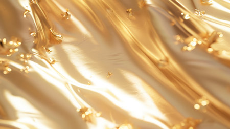 The abstract picture about gold water or liquid that has been flowing, waving, shining and reflected light to the camera like it has been made the light by itself that make it so beautiful. AIGX01.の素材
