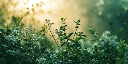 The close up abstract picture of the green colour flower and plant that has been growing and blooming from the beautifully view in the nature that cannot be found in the any normal situation. AIGX01.の素材