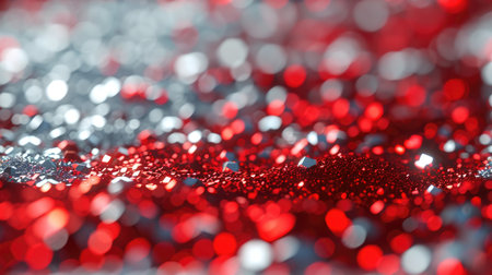 The abstract picture of the glittering red white particle that has been captured but it has blurred background with sparkling dust and shiny bright effect that has been filled in the picture. AIGX01.の素材