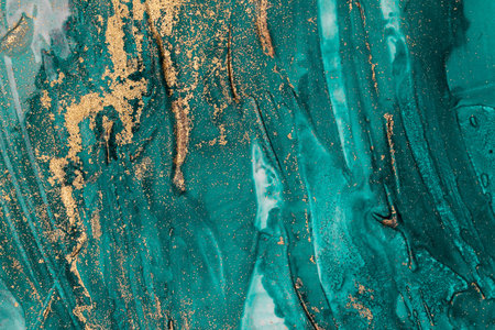 Original artwork photo of marble ink abstract art. High resolution photograph from exemplary original painting. Abstract painting was painted on HQ paper texture to create smooth marbling pattern.の写真素材