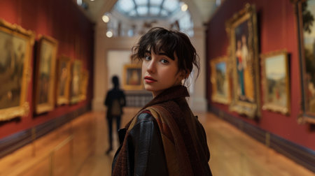 The picture of the museum or the art gallery with the curator that has been filled with the artwork or abstract object, the curator require skills like management and exhibition development. AIG43.の素材