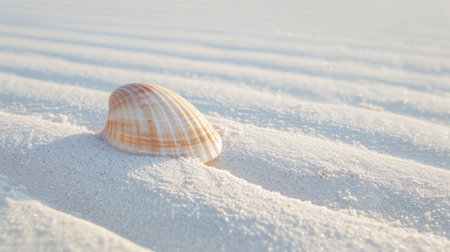 An electric blue sea shell rests on the sandy beach, a natural material from molluscs. Fluid surrounds the invertebrate, like fish and snails in liquid AIG50の素材
