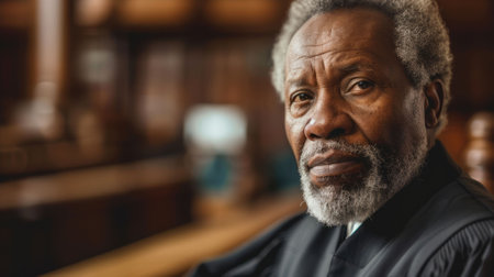 The picture of the african american judge is working inside the court in the morning day to conducts the trials, the judge require skill like the legal knowledge, empathy, fairness, justice. AIG43.の素材