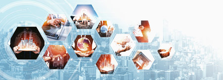 Communication technology , smart connection IOT and people network technology concept. People using connective device to connect to the secured internet network and cloud computing server vexelの写真素材