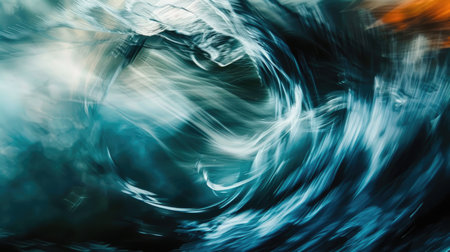 A thunderstorm is brewing as a lightning bolt illuminates the cumulus clouds in the darkening dusk sky, creating a spectacular afterglow on the horizon AIG50の素材