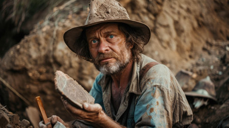 The picture of the archaeologist is working in dig site to search for antique item, the archaeologist require skill like research skill, fieldwork experience, analysis, and site Interpretation. AIG43.の素材