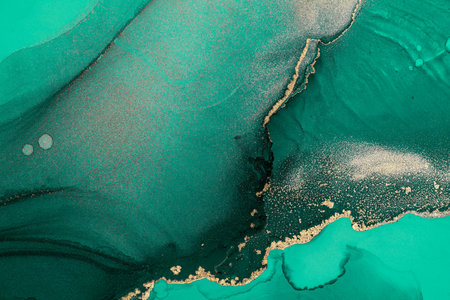 Original artwork photo of marble ink abstract art. High resolution photograph from exemplary original painting. Abstract painting was painted on HQ paper texture to create smooth marbling pattern.の写真素材