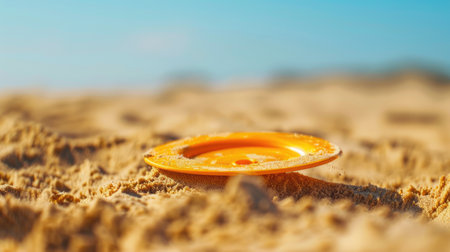 A pocket watch rests on the sandy beach, surrounded by the natural landscape of water, wood, rocks, and grass, creating a picturesque scene AIG50の素材