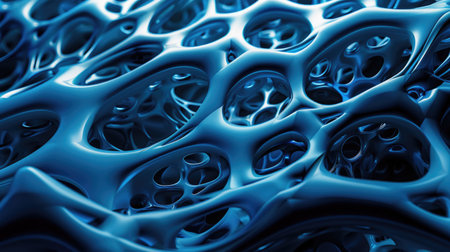 Blue organic structure, 3D render AIG51A.の素材