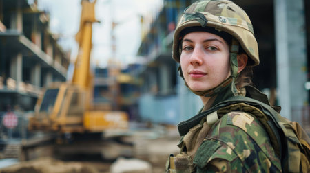 The picture of the military architect is working inside the construction site to planning to create the building structure, the architect require building knowledge and material knowledge. AIG43.の素材