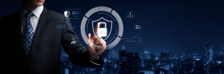 Business person explore the core of cyber security. Delve into cyber protection methods, cyber threats, and bolster cyber security stance. Essential for navigating the cybers securities age FaaSの写真素材