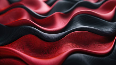 Red and black wavy silk AIG51A.の素材