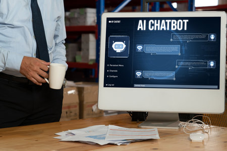Generative AI virtual assistant tools for prompt engineer and user for ease of engage artificial intelligence AI technology help people to work with generative AI functions by prompting the AI snuglyの写真素材