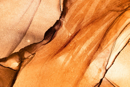 Original artwork photo of marble ink abstract art. High resolution photograph from exemplary original painting. Abstract painting was painted on HQ paper texture to create smooth marbling pattern.の写真素材