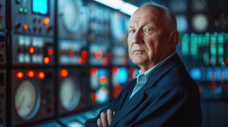 The picture of the senior russian male in his early 60s working as energy sector executive, the executive require skills like resource management, industry experience and communication skills. AIG43.の素材