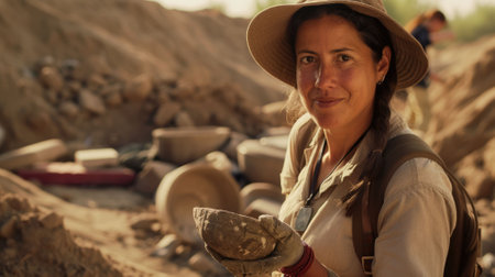 The picture of the archaeologist is working in dig site to search for antique item, the archaeologist require skill like research skill, fieldwork experience, analysis, and site Interpretation. AIG43.の素材