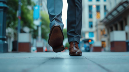 The picture of the person is working as business person and walking to work in street of the city, the businessman require skill like management, negotiation, marketing and the communication. AIG43.の素材