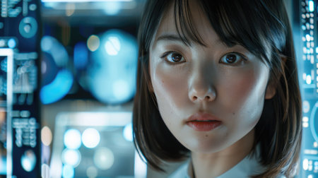 The picture of the asian professional female scientist researcher working inside the laboratory analyzing the samples, the researcher require skills like experience and good research methods. AIG43.の素材