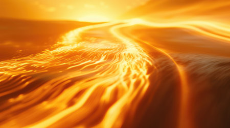 A vibrant painting of a winding road with an electric blue sky and a majestic mountain in the background, showcasing the beauty of natural landscape through art and intricate patterns AIG50の素材