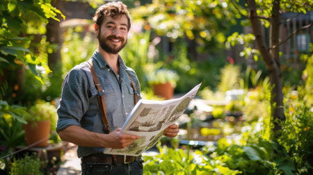 The picture of the architect designing garden for resident and filled with green plant, the architecture require skill like building regulation, project management and construction Knowledge. AIG43.の素材