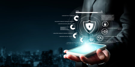 Business person explore the core of cyber security. Delve into cyber protection methods, cyber...