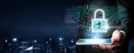 Business person explore the core of cyber security. Delve into cyber protection methods, cyber...