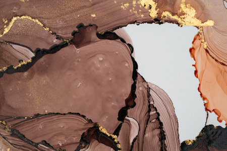 Original artwork photo of marble ink abstract art. High resolution photograph from exemplary original painting. Abstract painting was painted on HQ paper texture to create smooth marbling pattern.の写真素材