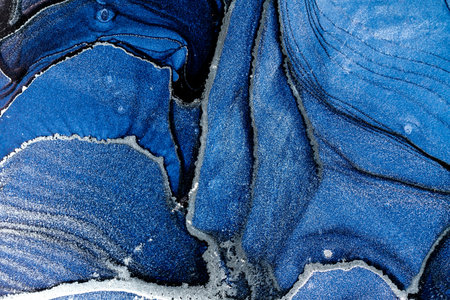Original artwork photo of marble ink abstract art. High resolution photograph from exemplary original painting. Abstract painting was painted on HQ paper texture to create smooth marbling pattern.の写真素材
