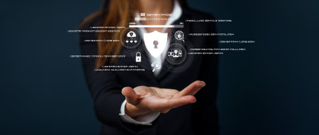 Business person explore the core of cyber security. Delve into cyber protection methods, cyber threats, and bolster security stance. Essential for navigating the cyber security age FaaSの写真素材