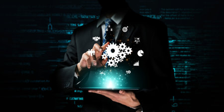 Business person fosters teamwork and collaboration, enhancing team function and productivity....