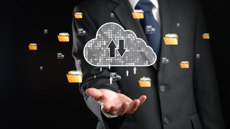 Business person discover the future of cloud computing with latest insights and elevate business by...