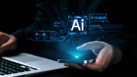 Human interact with AI artificial intelligence virtual assistant chatbot in concept of AI artificial...