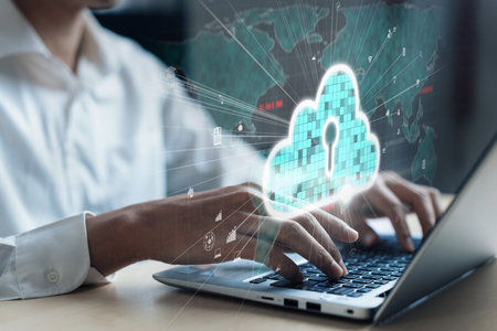 Business person discover the future of cloud computing with latest insights and elevate business by integrating cloud computing technology. Embrace the cloud era with innovative computing Faasの写真素材