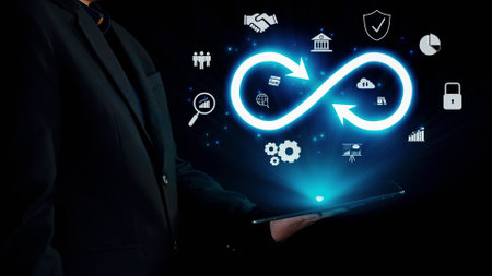 Business person embrace infinite possibilities and essence of infinity, inspiring to explore...