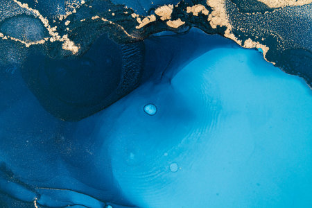 Original artwork photo of marble ink abstract art. High resolution photograph from exemplary original painting. Abstract painting was painted on HQ paper texture to create smooth marbling pattern.の写真素材