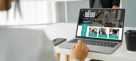 blogging concept, web blog Social Media Information network snugly. social media online content,...