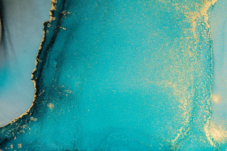 Original artwork photo of marble ink abstract art. High resolution photograph from exemplary original painting. Abstract painting was painted on HQ paper texture to create smooth marbling pattern.の写真素材