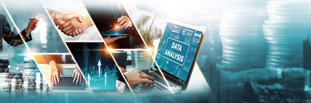 Futuristic business digital financial data technology concept for future big data analytic and...