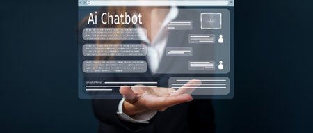 Human interact with AI artificial intelligence virtual assistant chatbot in concept of AI artificial...