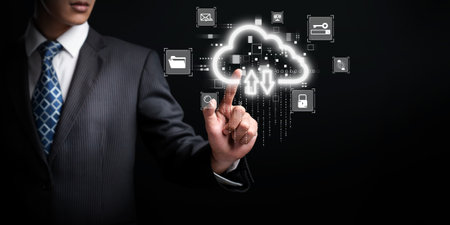 Business person discover the future of cloud computing with latest insights and elevate business by...