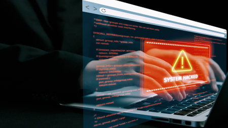 Business person identifies vulnerabilities cyber security to prevent hacks. Learn how to safeguard systems against hackers with effective security measures and hack-proof strategies UUIDの写真素材
