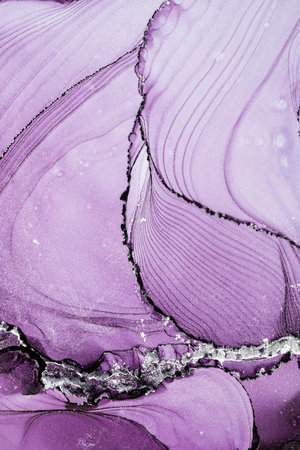 Original artwork photo of marble ink abstract art. High resolution photograph from exemplary original painting. Abstract painting was painted on HQ paper texture to create smooth marbling pattern.の写真素材